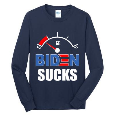 Biden Sucks Gas Tank On Empty E Tall Long Sleeve T-Shirt