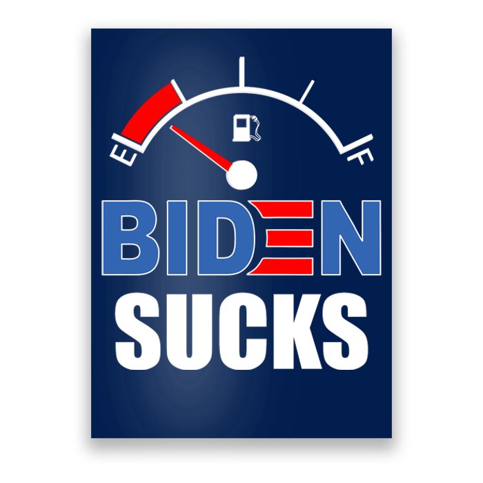 Biden Sucks Gas Tank On Empty E Poster