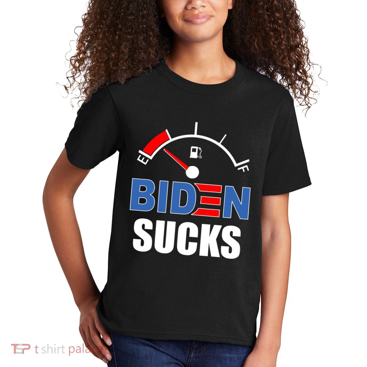 Biden Sucks Gas Tank On Empty E Kids T-Shirt
