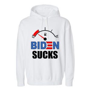 Biden Sucks Gas Tank On Empty E Garment-Dyed Fleece Hoodie