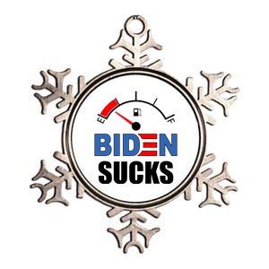 Biden Sucks Gas Tank On Empty E Metallic Star Ornament