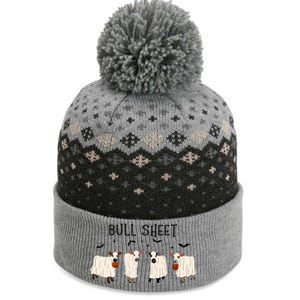 Bull Sheet Ghost Cow Halloween Funny This Is Bull Sheet. The Baniff Cuffed Pom Beanie