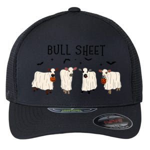 Bull Sheet Ghost Cow Halloween Funny This Is Bull Sheet. Flexfit Unipanel Trucker Cap