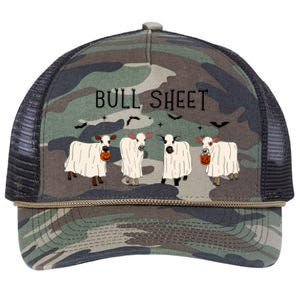 Bull Sheet Ghost Cow Halloween Funny This Is Bull Sheet. Retro Rope Trucker Hat Cap