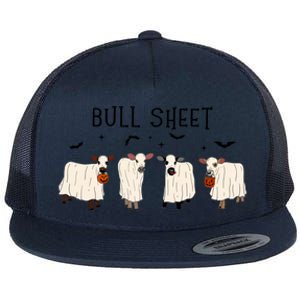 Bull Sheet Ghost Cow Halloween Funny This Is Bull Sheet. Flat Bill Trucker Hat