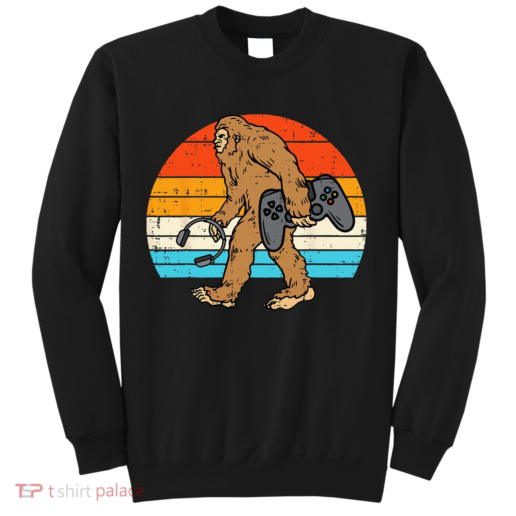 Bigfoot Sasquatch Gamer Retro Gaming Sweatshirt