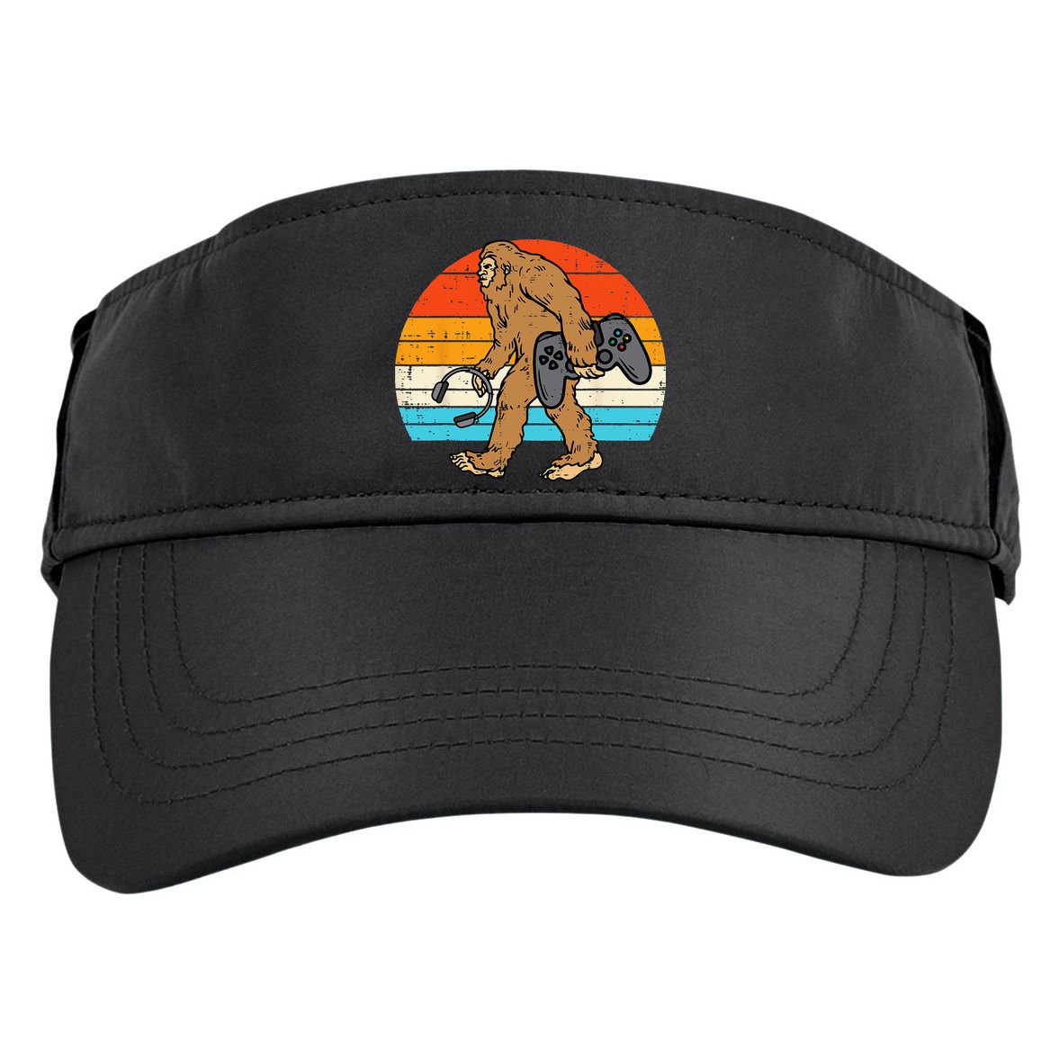 Bigfoot Sasquatch Gamer Retro Gaming Adult Drive Performance Visor