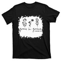 Boho Style Grow In Grace Succulent Plant Faith Christian T-Shirt