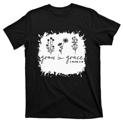 Boho Style Grow In Grace Succulent Plant Faith Christian T-Shirt