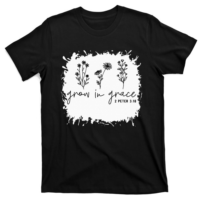 Boho Style Grow In Grace Succulent Plant Faith Christian T-Shirt