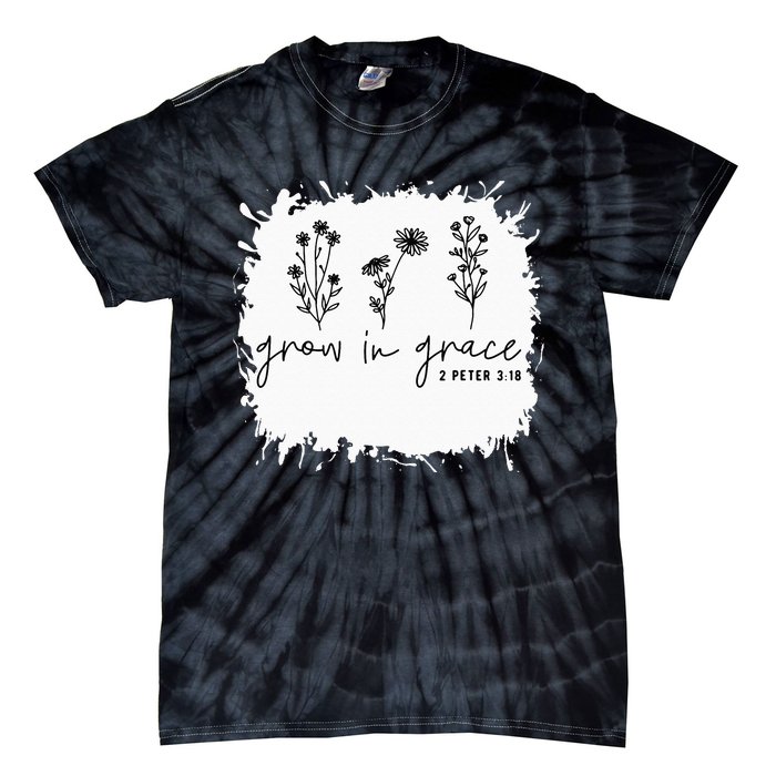 Boho Style Grow In Grace Succulent Plant Faith Christian Tie-Dye T-Shirt