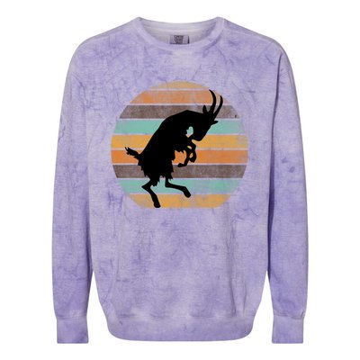 Billy Strings Goat Silhouette Retro Sunset Colorblast Crewneck Sweatshirt