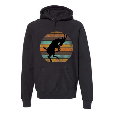 Billy Strings Goat Silhouette Retro Sunset Premium Hoodie