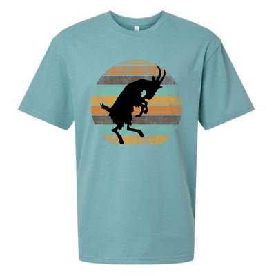 Billy Strings Goat Silhouette Retro Sunset Sueded Cloud Jersey T-Shirt