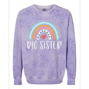 Big Sister Gifts Sibling Family Rainbow Graphic Colorblast Crewneck Sweatshirt