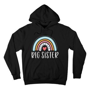 Big Sister Gifts Sibling Family Rainbow Graphic Hoodie