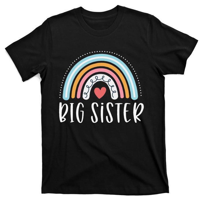 Big Sister Gifts Sibling Family Rainbow Graphic T-Shirt