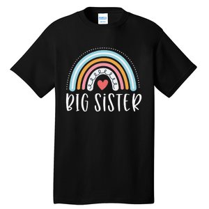 Big Sister Gifts Sibling Family Rainbow Graphic Tall T-Shirt