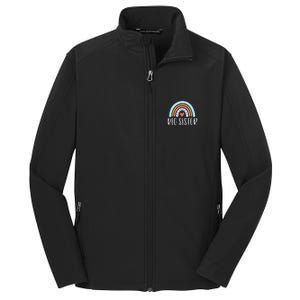 Big Sister Gifts Sibling Family Rainbow Graphic Core Soft Shell Jacket