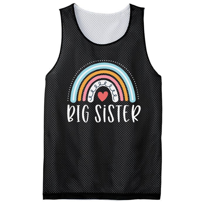 Big Sister Gifts Sibling Family Rainbow Graphic Mesh Reversible Basketball Jersey Tank