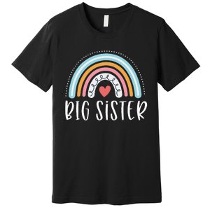 Big Sister Gifts Sibling Family Rainbow Graphic Premium T-Shirt