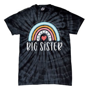 Big Sister Gifts Sibling Family Rainbow Graphic Tie-Dye T-Shirt