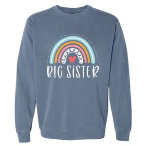 Big Sister Gifts Sibling Family Rainbow Graphic Garment-Dyed Sweatshirt