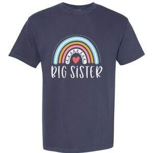 Big Sister Gifts Sibling Family Rainbow Graphic Garment-Dyed Heavyweight T-Shirt