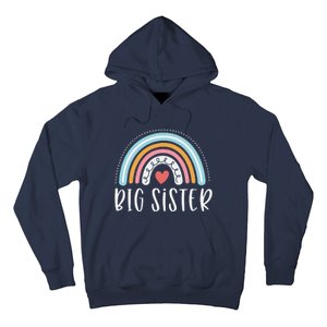 Big Sister Gifts Sibling Family Rainbow Graphic Hoodie