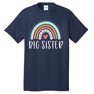 Big Sister Gifts Sibling Family Rainbow Graphic Tall T-Shirt