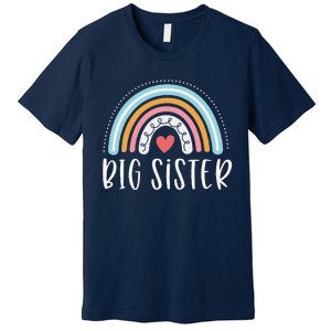 Big Sister Gifts Sibling Family Rainbow Graphic Premium T-Shirt