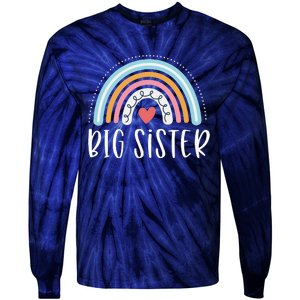 Big Sister Gifts Sibling Family Rainbow Graphic Tie-Dye Long Sleeve Shirt