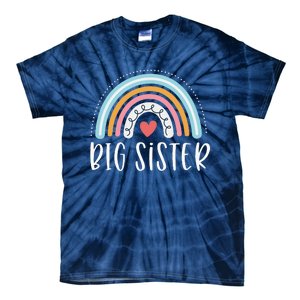 Big Sister Gifts Sibling Family Rainbow Graphic Tie-Dye T-Shirt