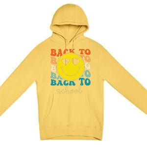 Boho Style Groovy Smile Back To School Premium Pullover Hoodie