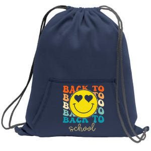 Boho Style Groovy Smile Back To School Sweatshirt Cinch Pack Bag