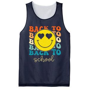 Boho Style Groovy Smile Back To School Mesh Reversible Basketball Jersey Tank