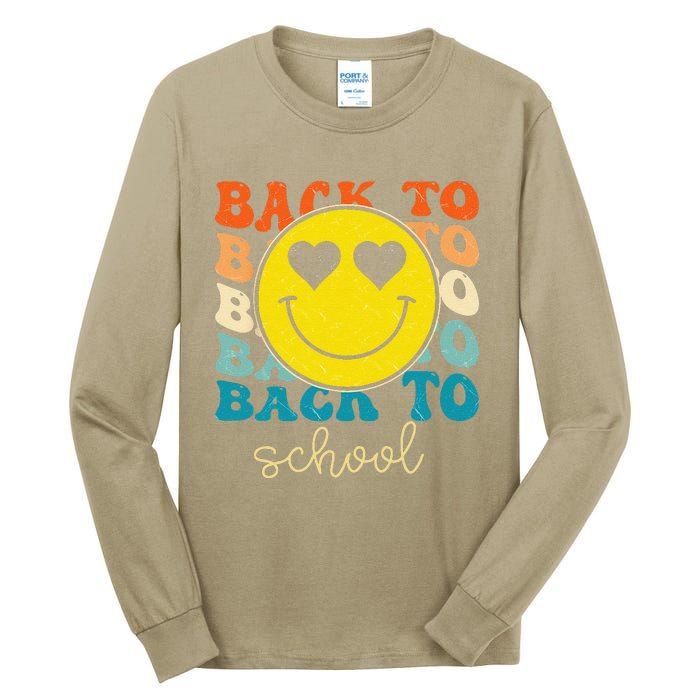 Boho Style Groovy Smile Back To School Tall Long Sleeve T-Shirt