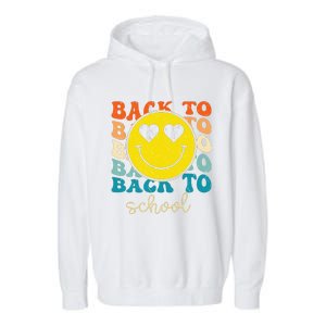 Boho Style Groovy Smile Back To School Garment-Dyed Fleece Hoodie