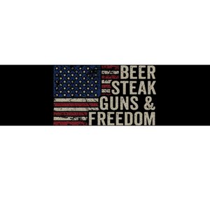 Beer Steak Guns & Freedom 4th July Usa Flag Bbq Drinking Bumper Sticker