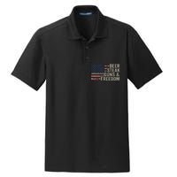 Beer Steak Guns & Freedom 4th July Usa Flag Bbq Drinking Dry Zone Grid Polo