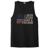 Beer Steak Guns & Freedom 4th July Usa Flag Bbq Drinking PosiCharge Competitor Tank