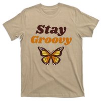 Butterfly Stay Groovy Retro Hippie Positive Mind Happy Life T-Shirt