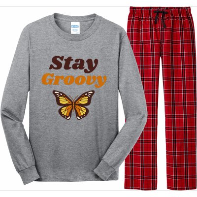 Butterfly Stay Groovy Retro Hippie Positive Mind Happy Life Long Sleeve Pajama Set