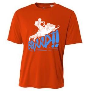 Braap Snowmobiling Gift Cool Snowmobile Driver Great Gift Cooling Performance Crew T-Shirt