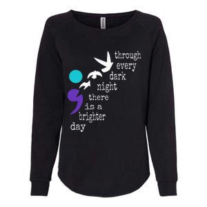 Birds Semicolon Gift Suicide Prevention Awareness Womens California Wash Sweatshirt