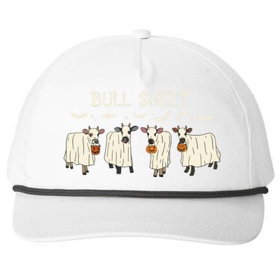 Bull Sheet Ghost Cow Halloween Funny Cow Ghost Women Sweat Snapback Five-Panel Rope Hat