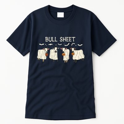 Bull Sheet Ghost Cow Halloween Funny Cow Ghost Women Sweat Tall T-Shirt