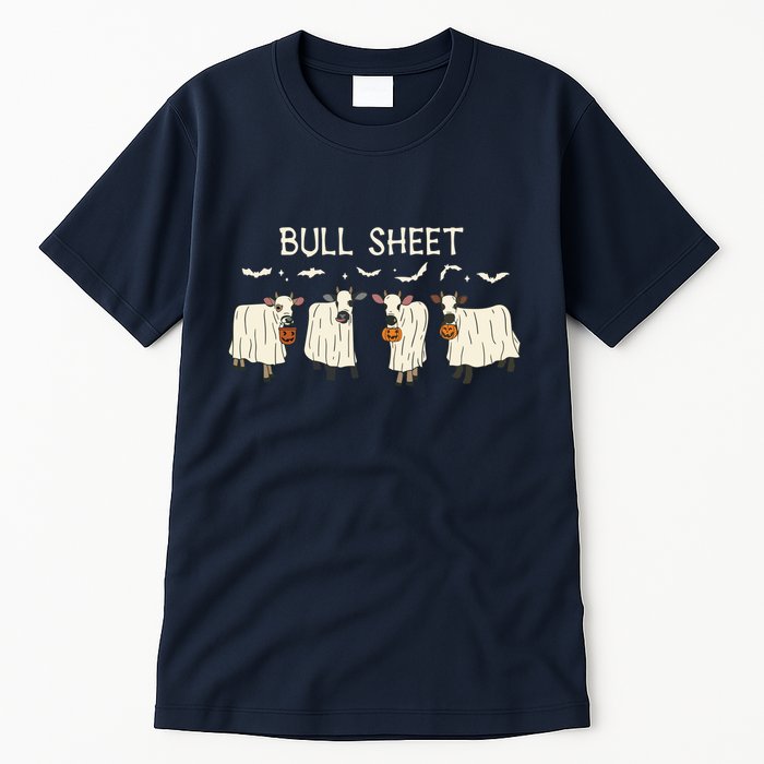 Bull Sheet Ghost Cow Halloween Funny Cow Ghost Women Sweat Tall T-Shirt