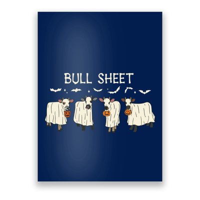 Bull Sheet Ghost Cow Halloween Funny Cow Ghost Women Sweat Poster