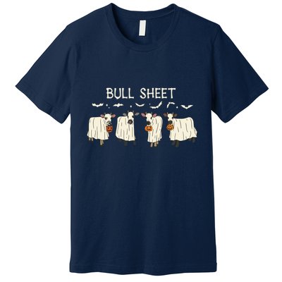 Bull Sheet Ghost Cow Halloween Funny Cow Ghost Women Sweat Premium T-Shirt
